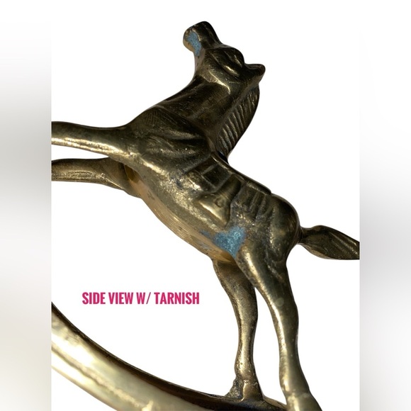 MINIATURE ROCKING HORSE DECOR Vintage Solid Brass Decorative Figurine 6” Tall - Picture 3 of 6